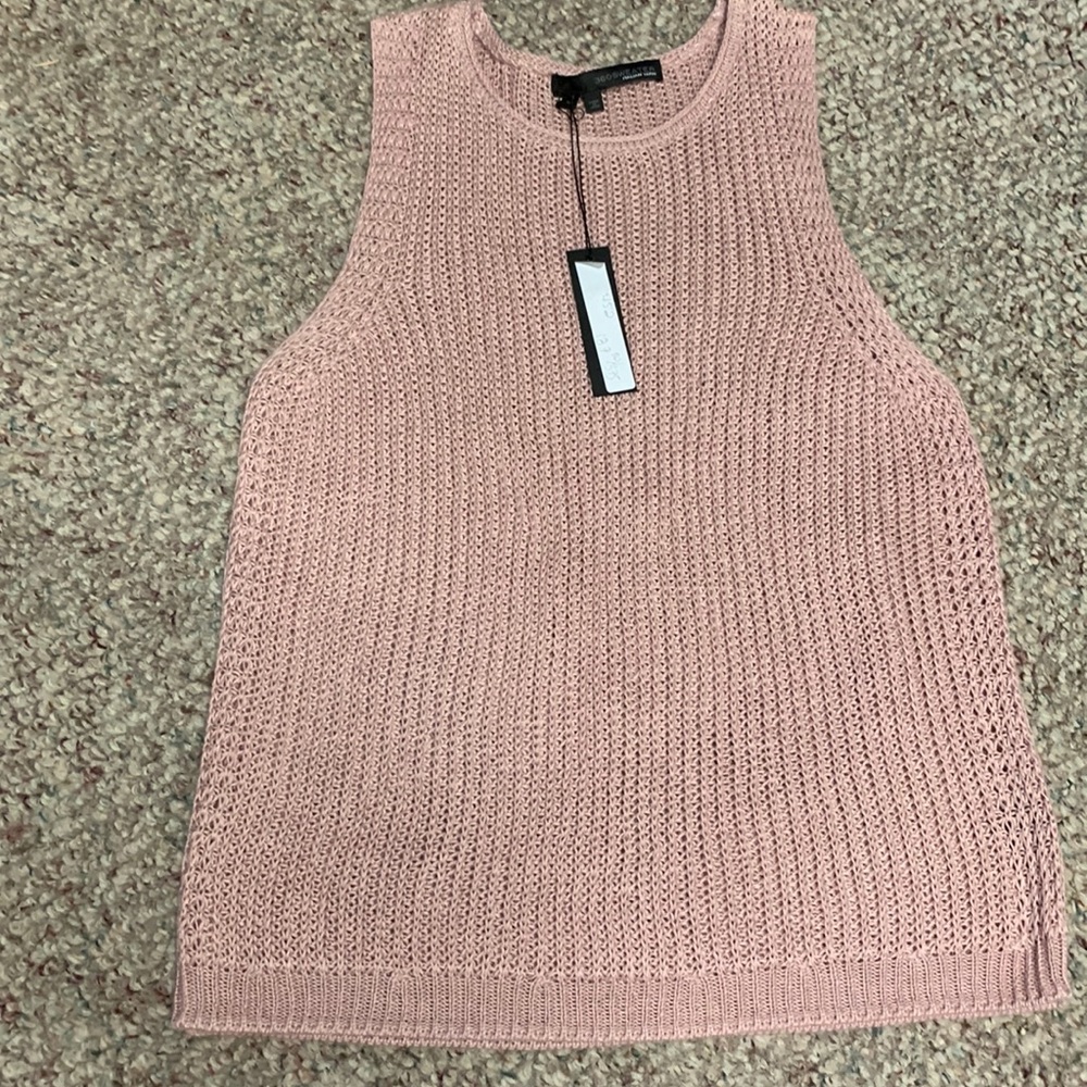 New 100% linen sleeveless sweater